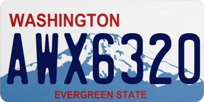WA license plate AWX6320