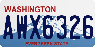 WA license plate AWX6326
