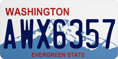 WA license plate AWX6357