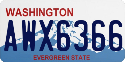 WA license plate AWX6366