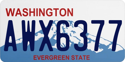 WA license plate AWX6377