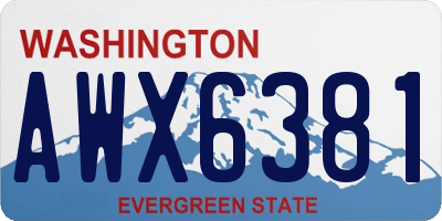 WA license plate AWX6381