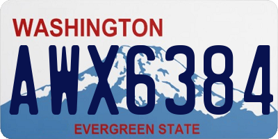 WA license plate AWX6384