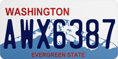 WA license plate AWX6387