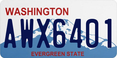WA license plate AWX6401