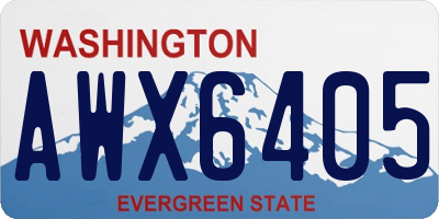 WA license plate AWX6405