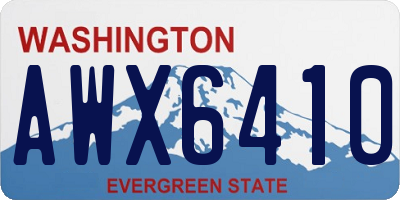 WA license plate AWX6410