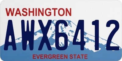 WA license plate AWX6412