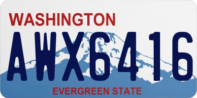 WA license plate AWX6416