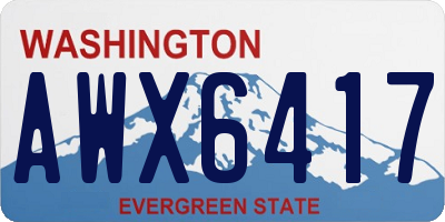 WA license plate AWX6417