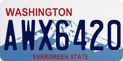 WA license plate AWX6420