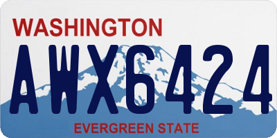 WA license plate AWX6424