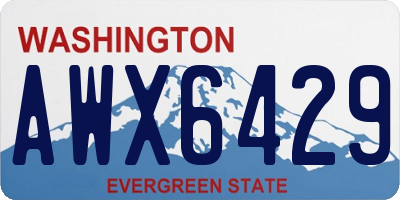 WA license plate AWX6429