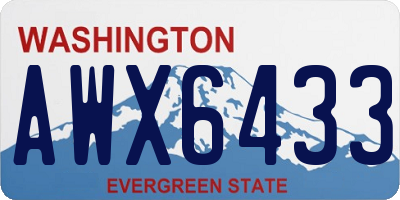 WA license plate AWX6433