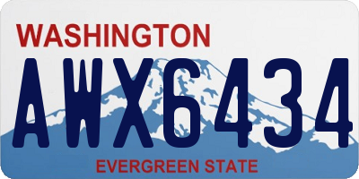 WA license plate AWX6434