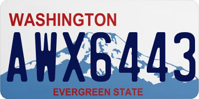 WA license plate AWX6443