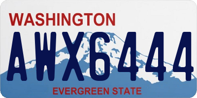 WA license plate AWX6444