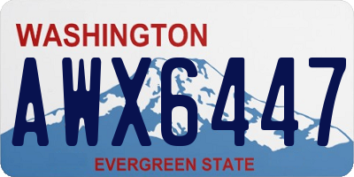 WA license plate AWX6447