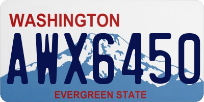 WA license plate AWX6450