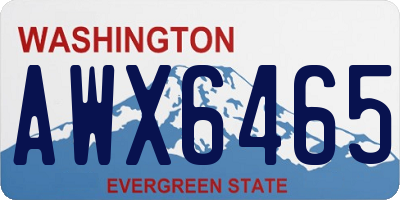 WA license plate AWX6465