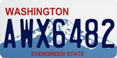 WA license plate AWX6482