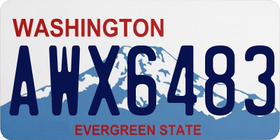 WA license plate AWX6483