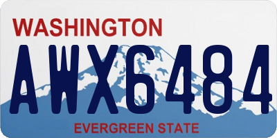WA license plate AWX6484