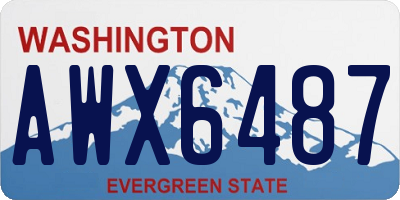 WA license plate AWX6487