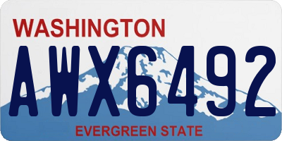 WA license plate AWX6492
