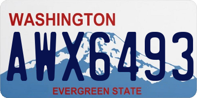WA license plate AWX6493