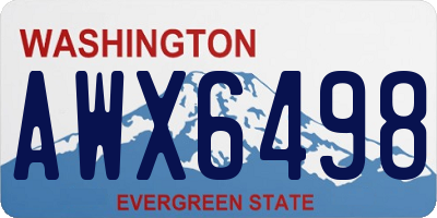 WA license plate AWX6498