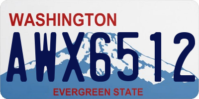 WA license plate AWX6512