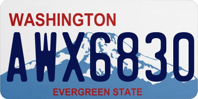 WA license plate AWX6830