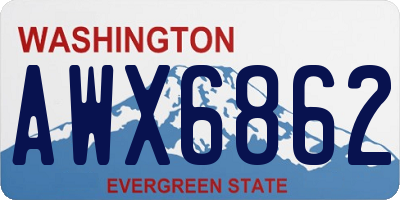 WA license plate AWX6862
