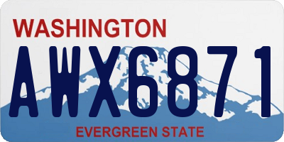 WA license plate AWX6871