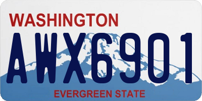 WA license plate AWX6901