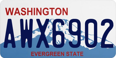 WA license plate AWX6902