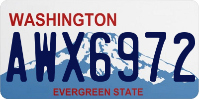 WA license plate AWX6972