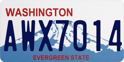 WA license plate AWX7014
