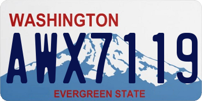 WA license plate AWX7119