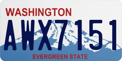 WA license plate AWX7151