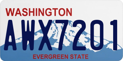 WA license plate AWX7201