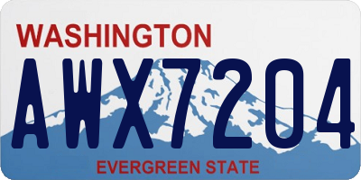 WA license plate AWX7204
