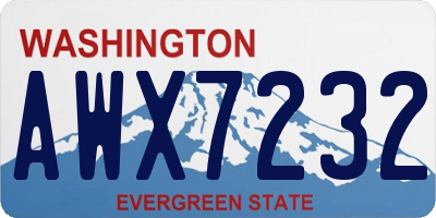 WA license plate AWX7232