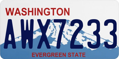 WA license plate AWX7233