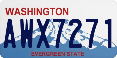 WA license plate AWX7271
