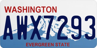WA license plate AWX7293