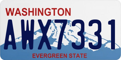 WA license plate AWX7331