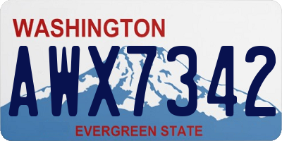 WA license plate AWX7342