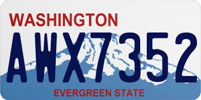 WA license plate AWX7352